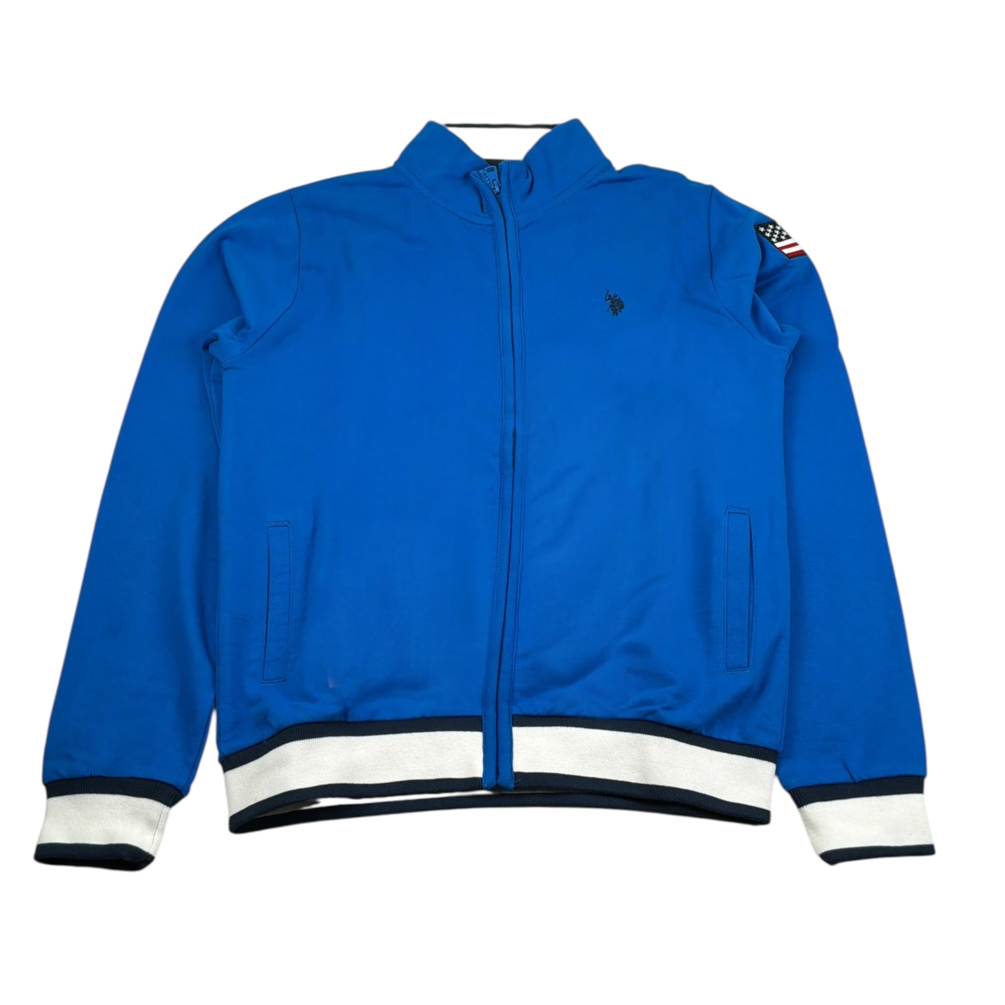 U.S. Pollo Assn Felpa tinta unita con Zip Cobalto per Bambino 52599 COBALTO U.S. POLLO ASSN 