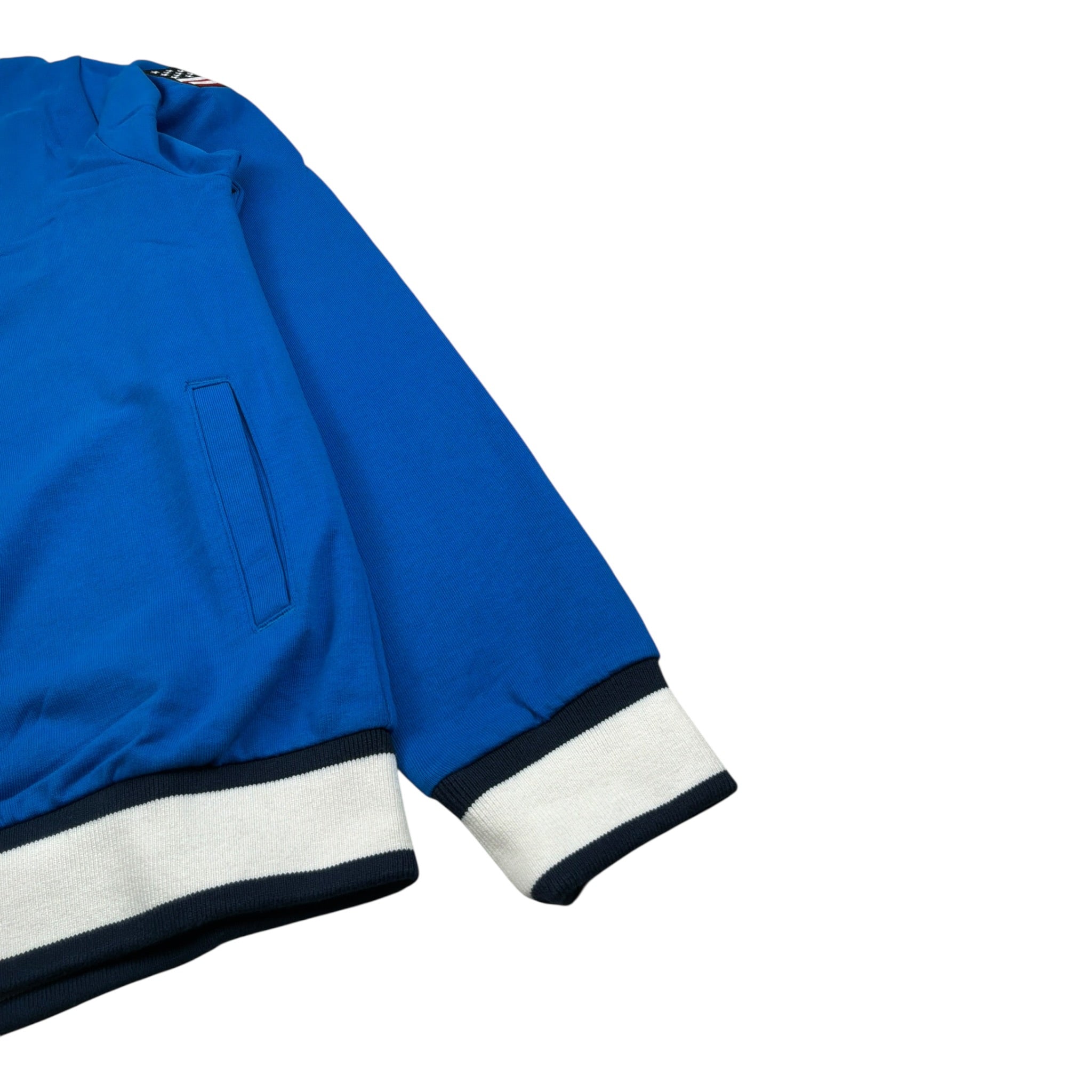 U.S. Pollo Assn Felpa tinta unita con Zip Cobalto per Bambino 52599 COBALTO U.S. POLLO ASSN 