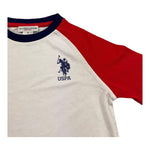 U.S. Polo Assn T-Shirt Girocollo Tinta Unita con Logo per Neonato US41532003 BIANCO U.S. POLO ASSN 