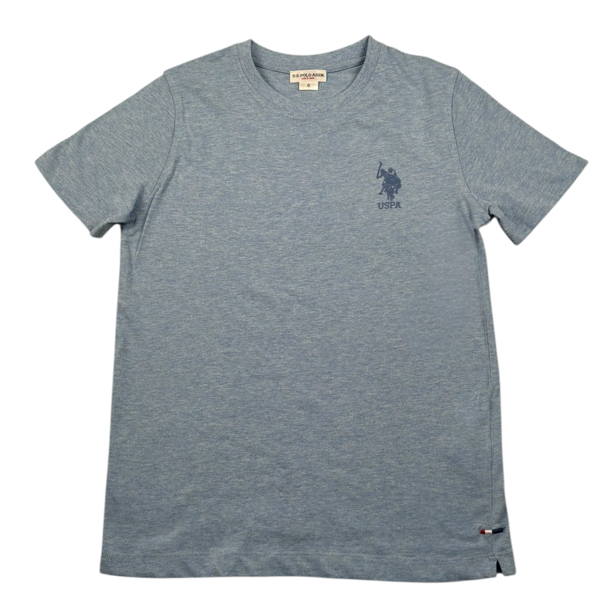 U.S. Polo Assn T-Shirt Girocollo Tinta Unita con Logo per Bambino US41554007 AZZURRO U.S. POLO ASSN 