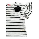 Vicolo T-Shirt Girocollo Fantasia A Righe per Bambina 3146F00364 BIANCO VICOLO 