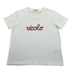 Vicolo T-Shirt Girocollo Tinta Unita con Brillantini per Neonata 3146M00230N BIANCO VICOLO 