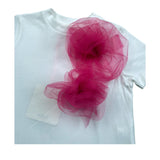 Vicolo T-Shirt Girocollo Tinta Unita con Applicazione per Bambina 3146M00265 BIANCO VICOLO 