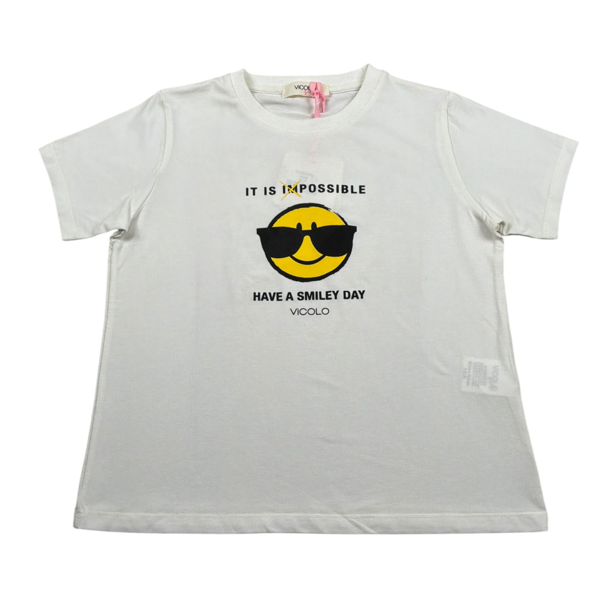 Vicolo T-Shirt Girocollo tinta unita con Stampa Panna per Bambina 3146M0753 PANNA VICOLO 