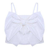 Vicolo Top Bretelline Tinta Unita con Fiocco per Bambina 3146TOP00317 BIANCO VICOLO 