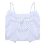 Vicolo Top Bretelline Tinta Unita con Fiocco per Bambina 3146TOP00317 BIANCO VICOLO 