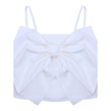 Vicolo Top Bretelline Tinta Unita con Fiocco per Bambina 3146TOP00317 BIANCO VICOLO 
