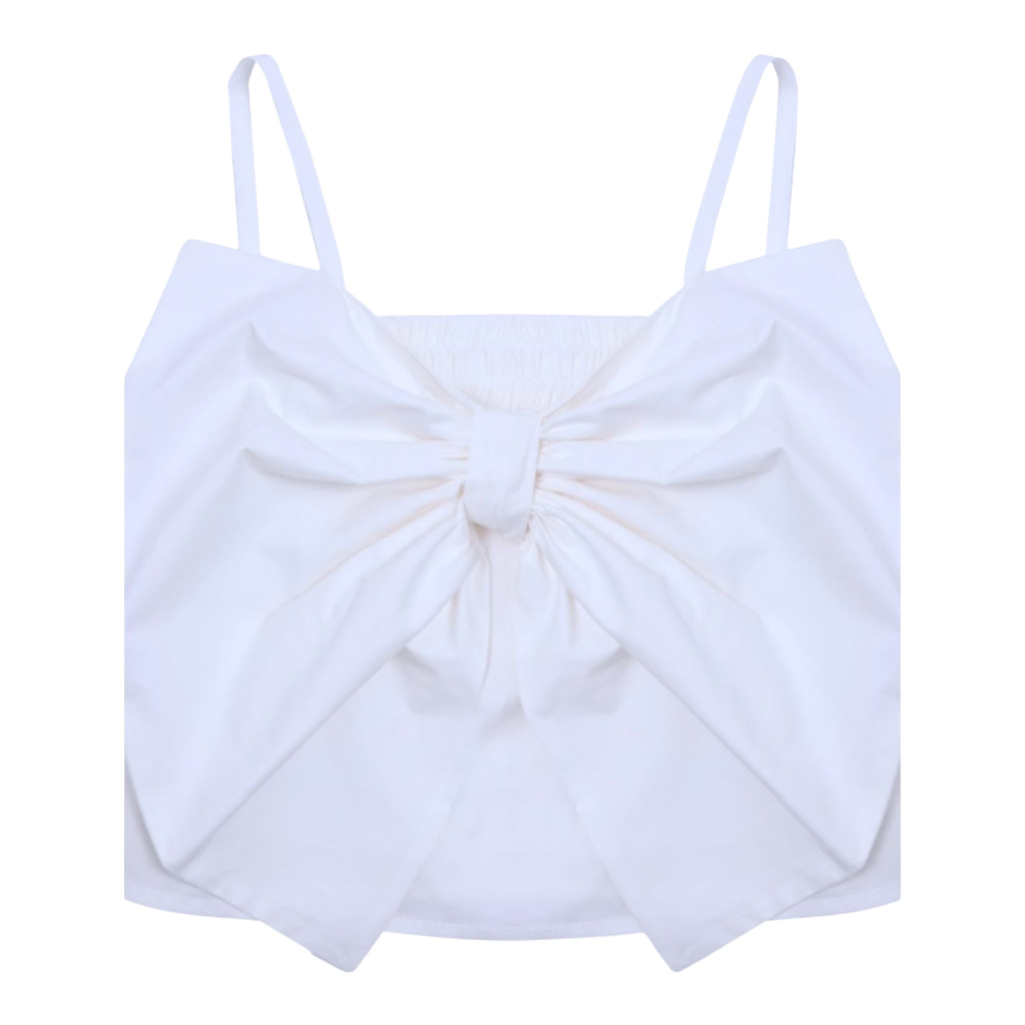 Vicolo Top Bretelline Tinta Unita con Fiocco per Bambina 3146TOP00317 BIANCO VICOLO 