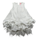Vicolo Abito Giromanica Tinta Unita con Sottoveste per Bambina 3146V00286 BIANCO VICOLO 