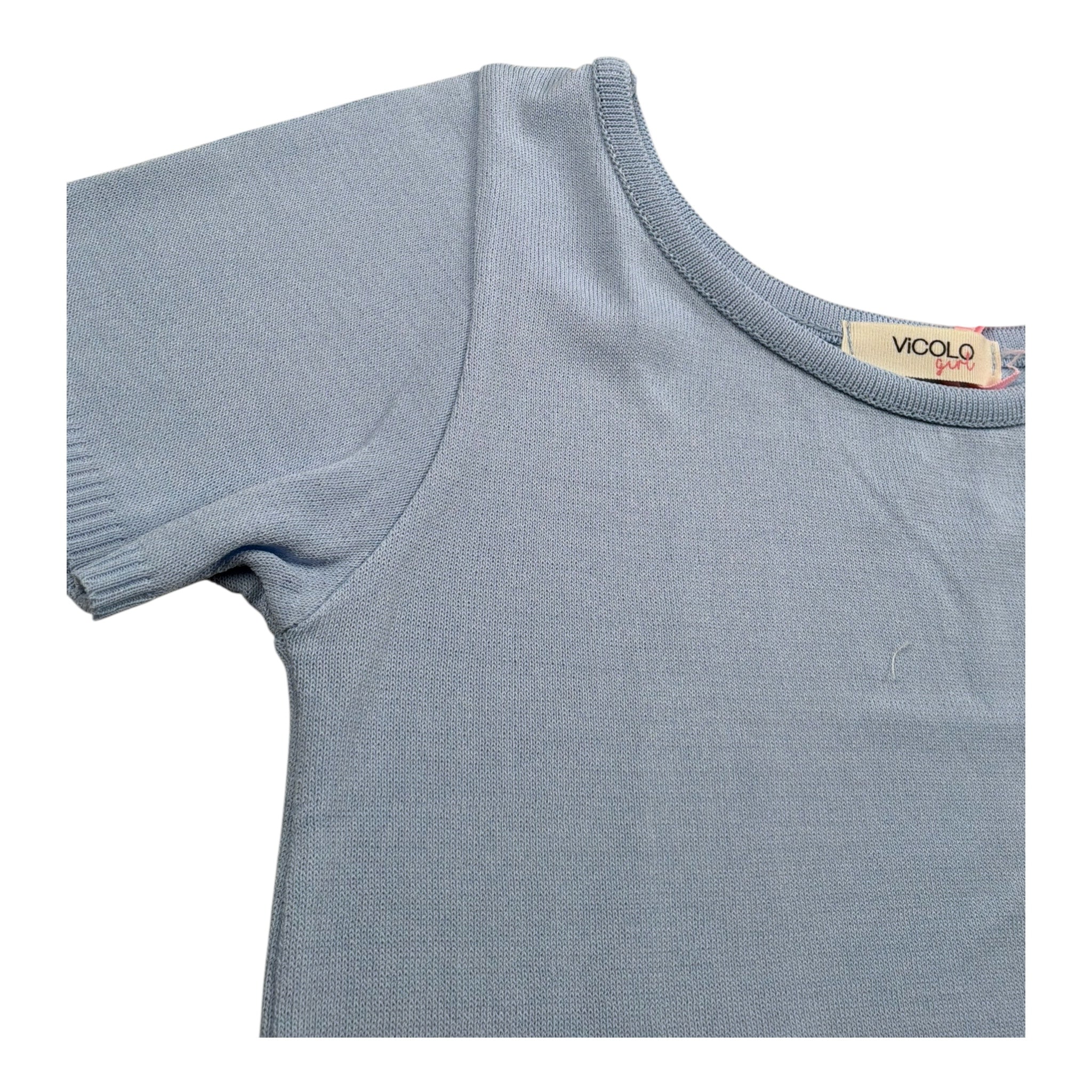 Vicolo T-Shirt Girocollo Tinta Unita per Bambina 3146WY00313 AZZURRO VICOLO 