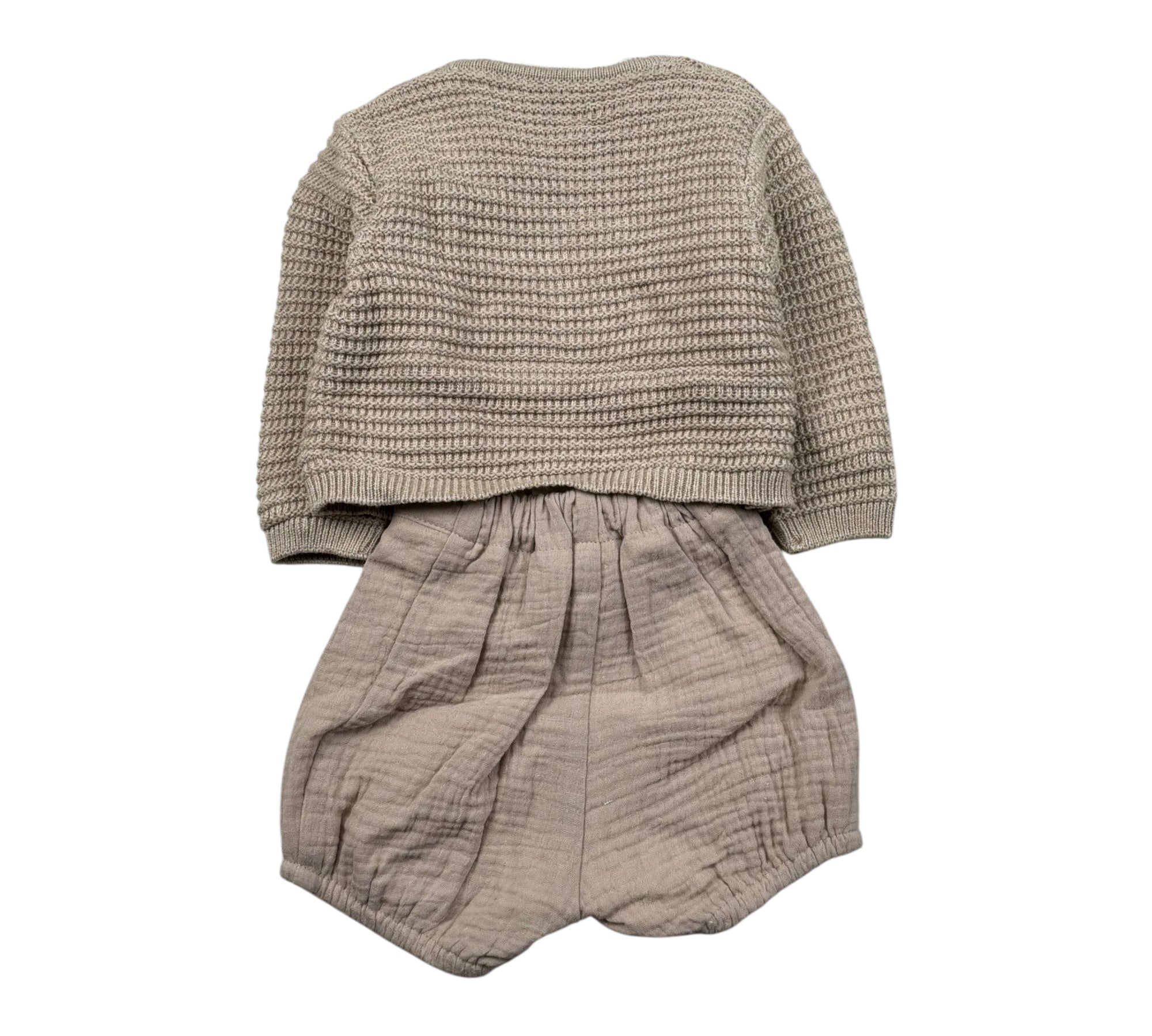Wedoble Completo 3 Pezzi Camicia-Cardigan-Pagliaccetto per Neonato 006151906 BEIGE WEDOBLE 