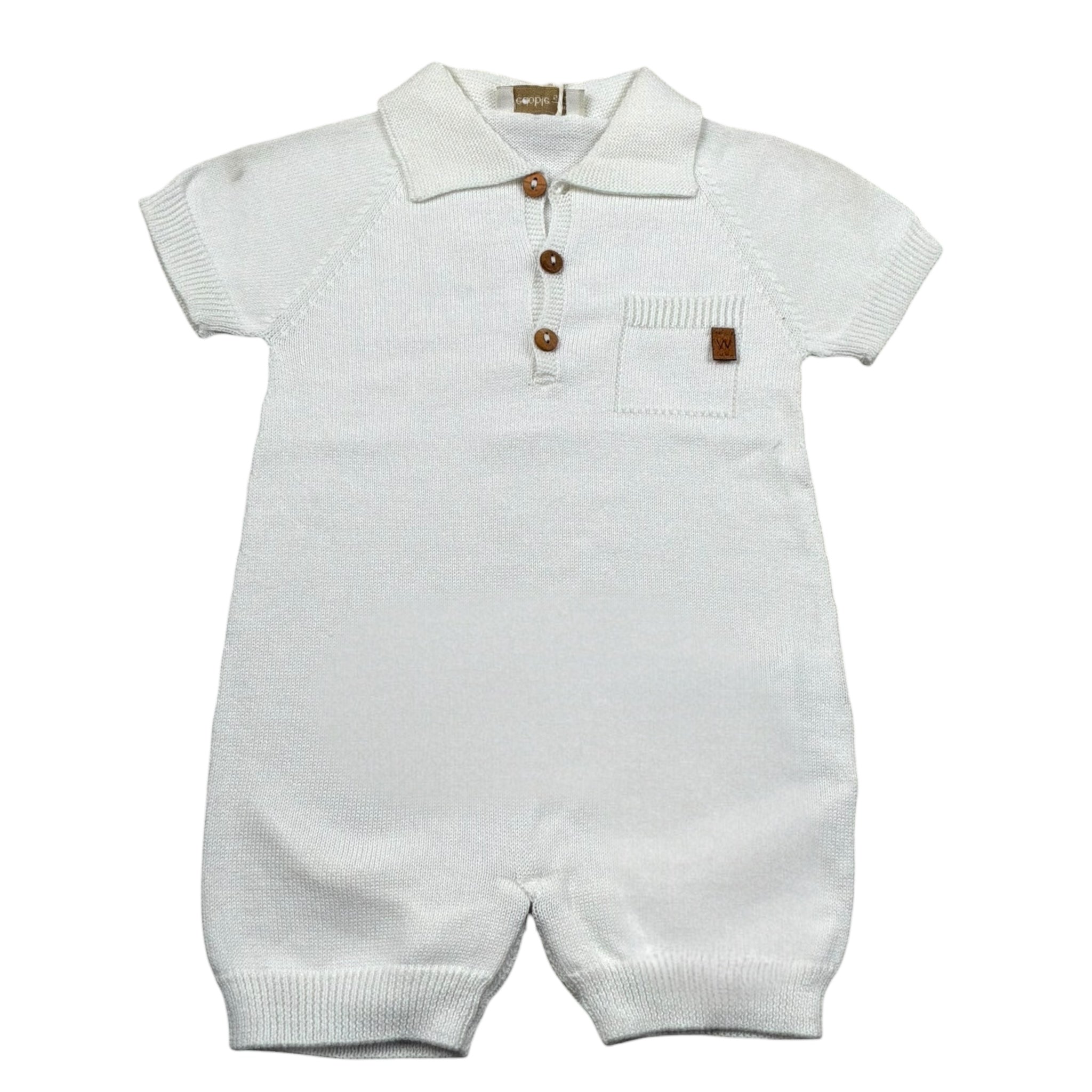 Wedoble Pagliaccetto Mezza Manica Tinta Unita per Neonato V2404305D BIANCO WEDOBLE 