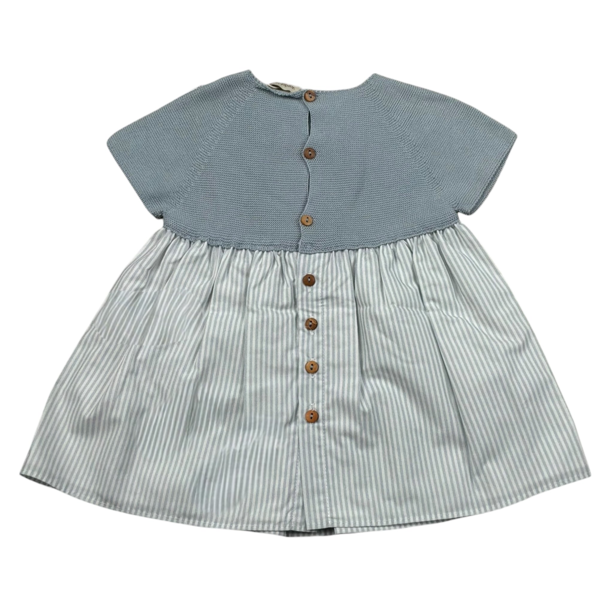 Wedoble Abito Mezza Manica Fantasia A Righe per Neonata V2404404R AZZURRO POLVERE WEDOBLE 