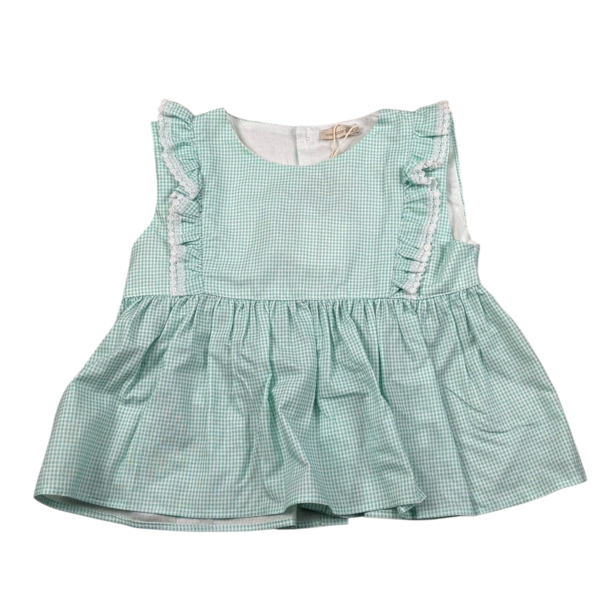 Wedoble Camicia Giromanica Fantasia Quadretti per Bambina V2505720JX VERDE ACQUA WEDOBLE 