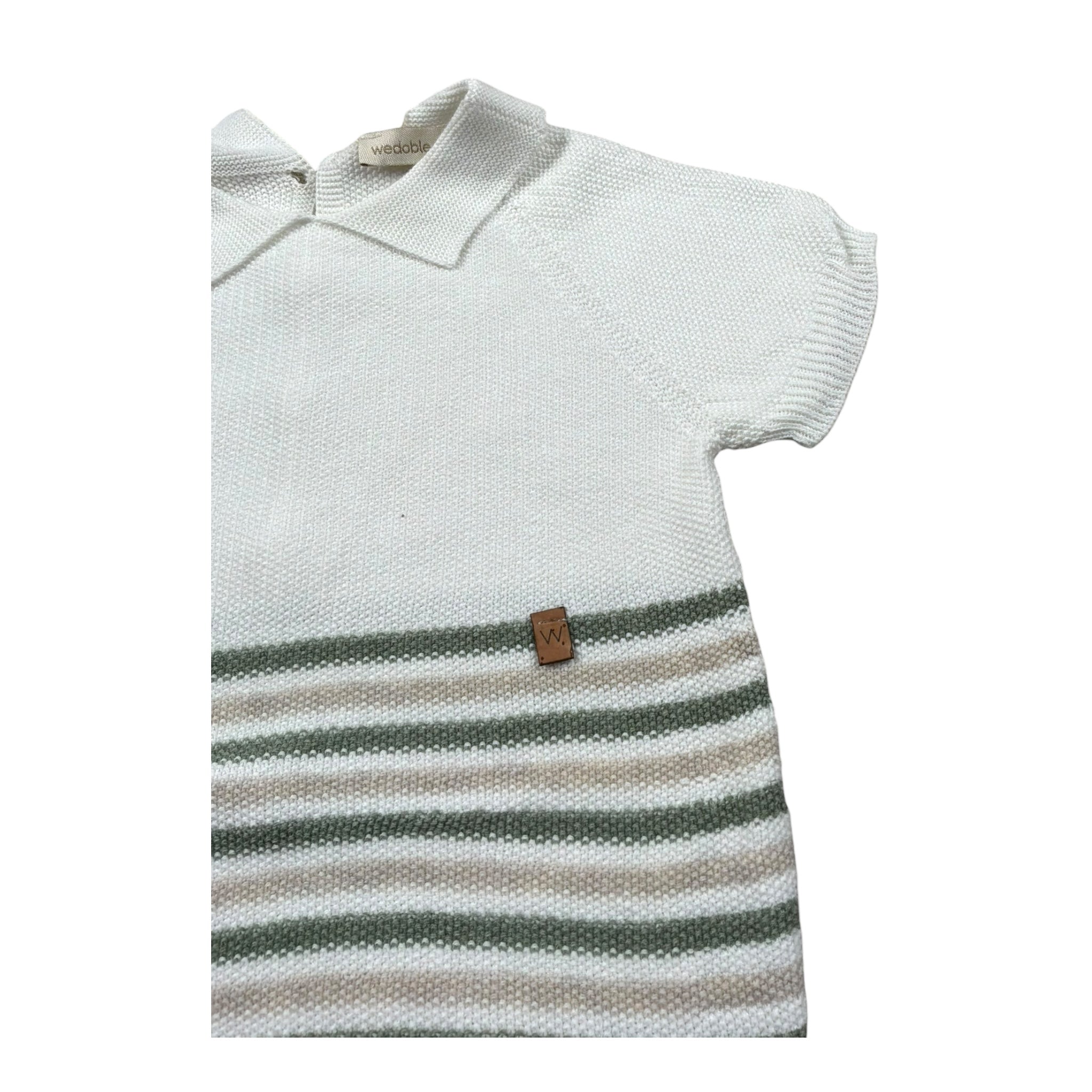Wedoble Pagliaccetto Mezza Manica Tinta Unita per Neonato V2507305R PANNA WEDOBLE 