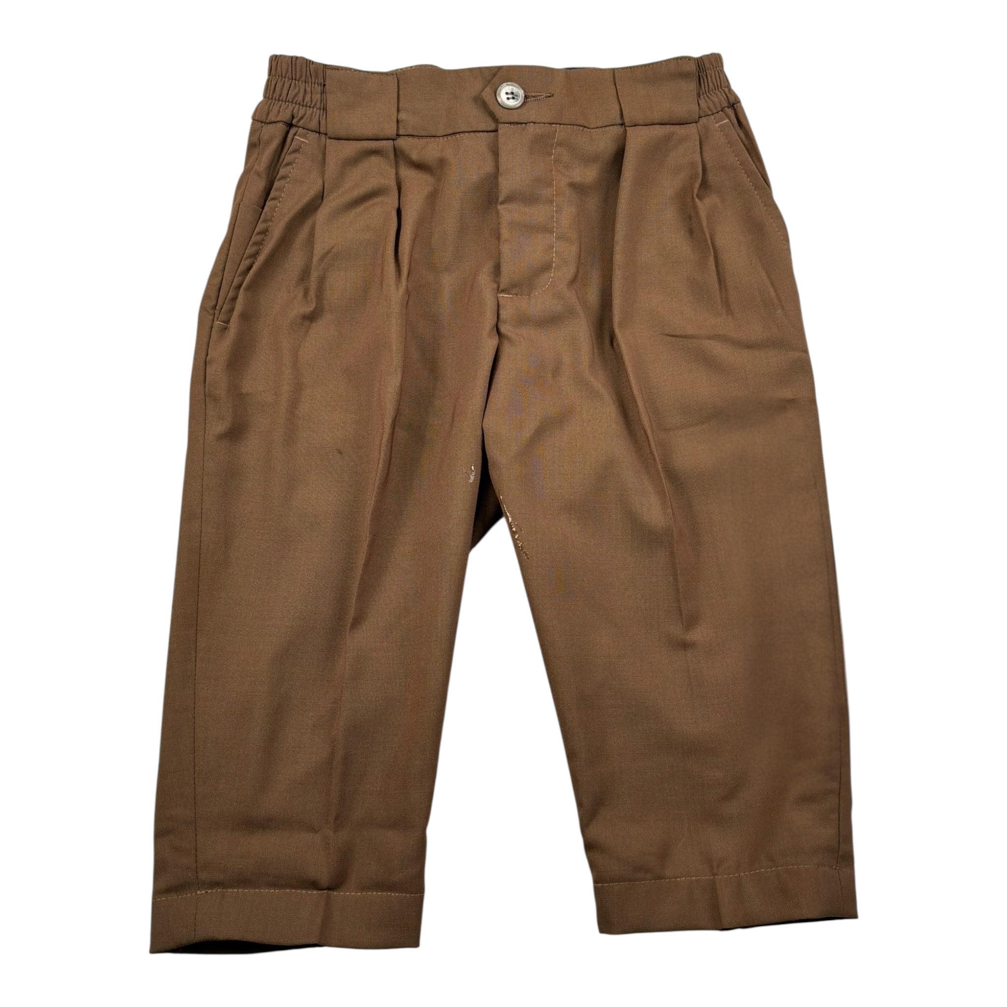Yes London Pantalone Tinta Unita con Elastico In Vita per Neonato JR3035N MARRONE YES LONDON 