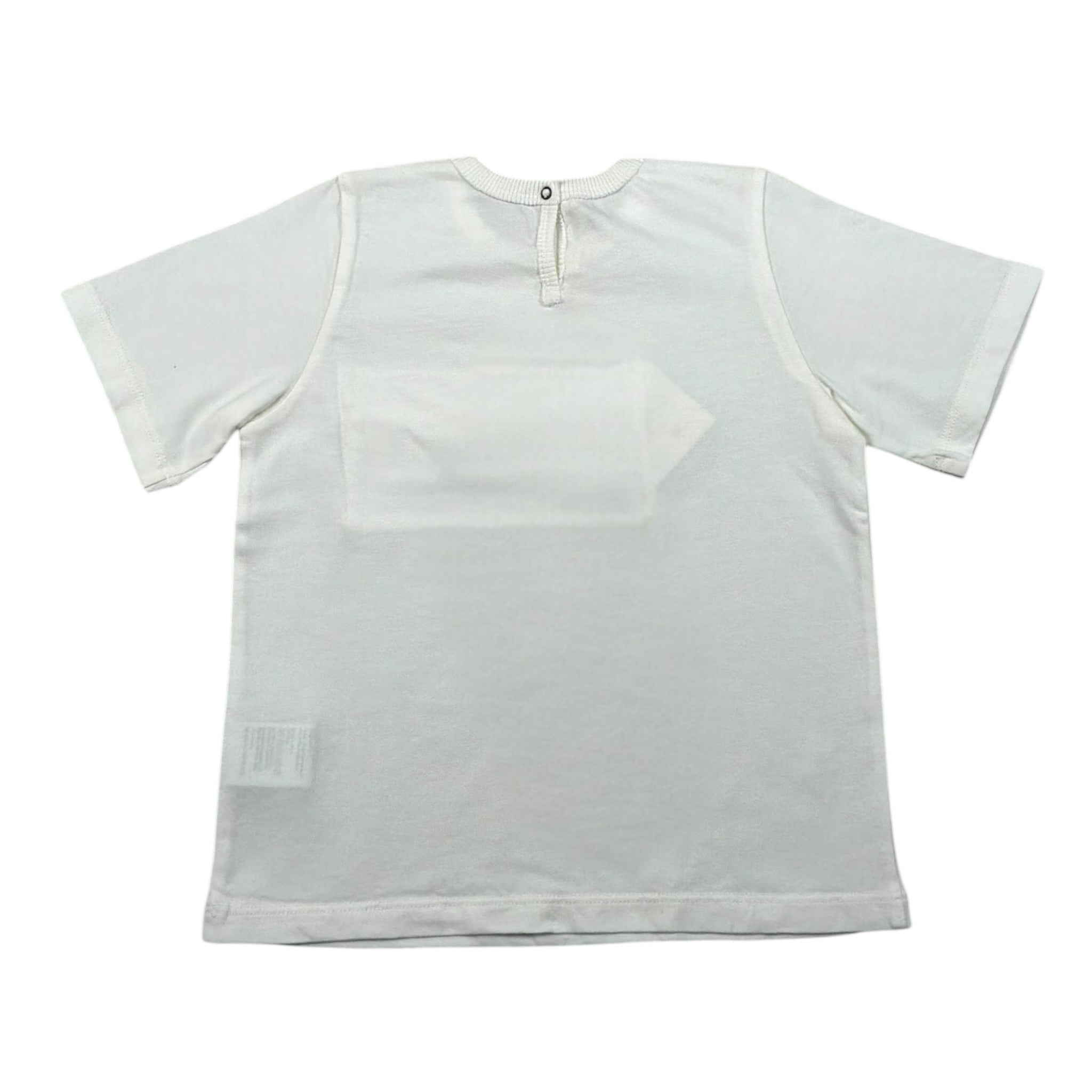 Zhoe & Tobiah T-Shirt Girocollo Tinta Unita con Taschino per Neonato BSE12MN PANNA ZHOE & TOBIAH 