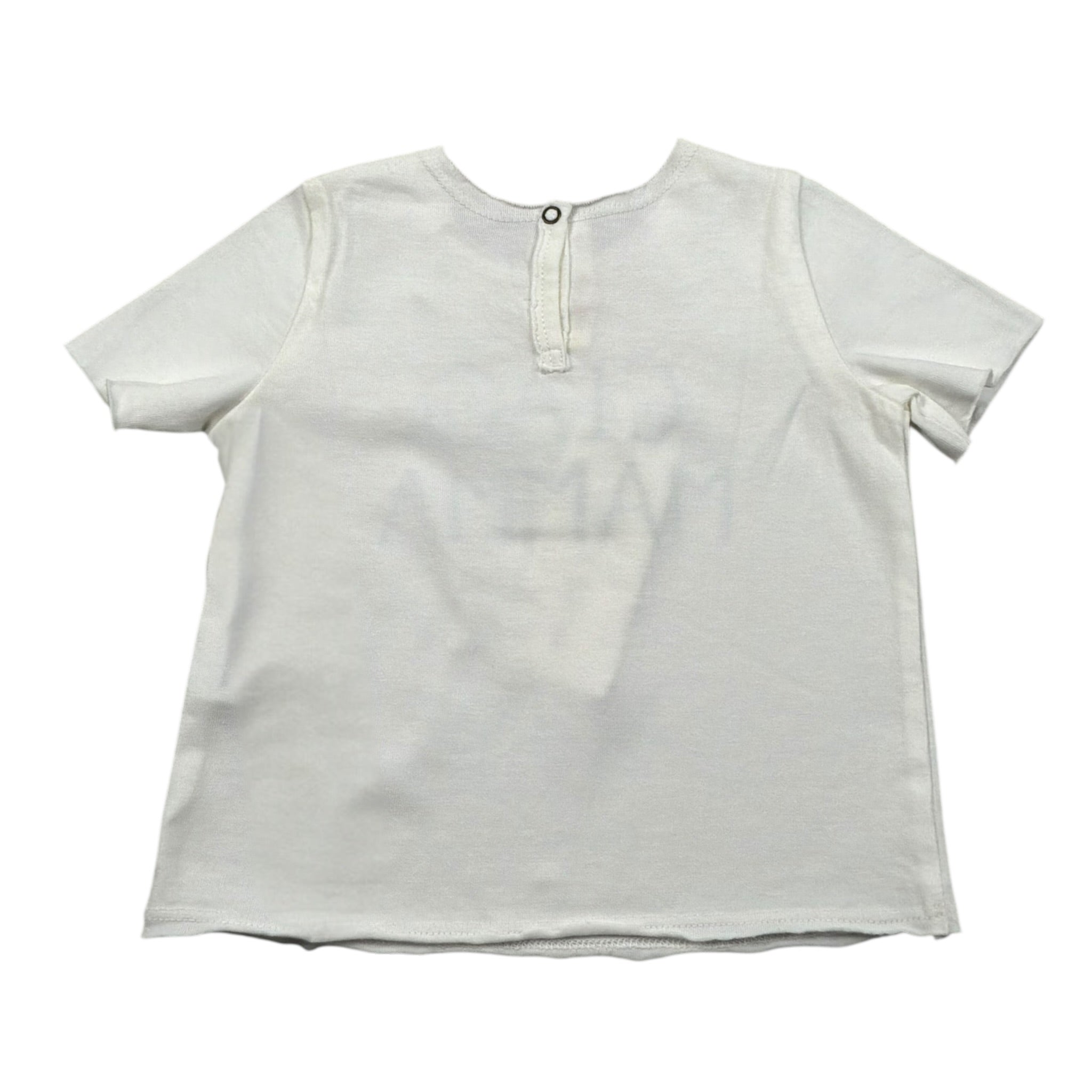 Zhoe & Tobiah T-Shirt Girocollo Tinta Unita con Stampa per Neonato BSE9B PANNA ZHOE & TOBIAH 
