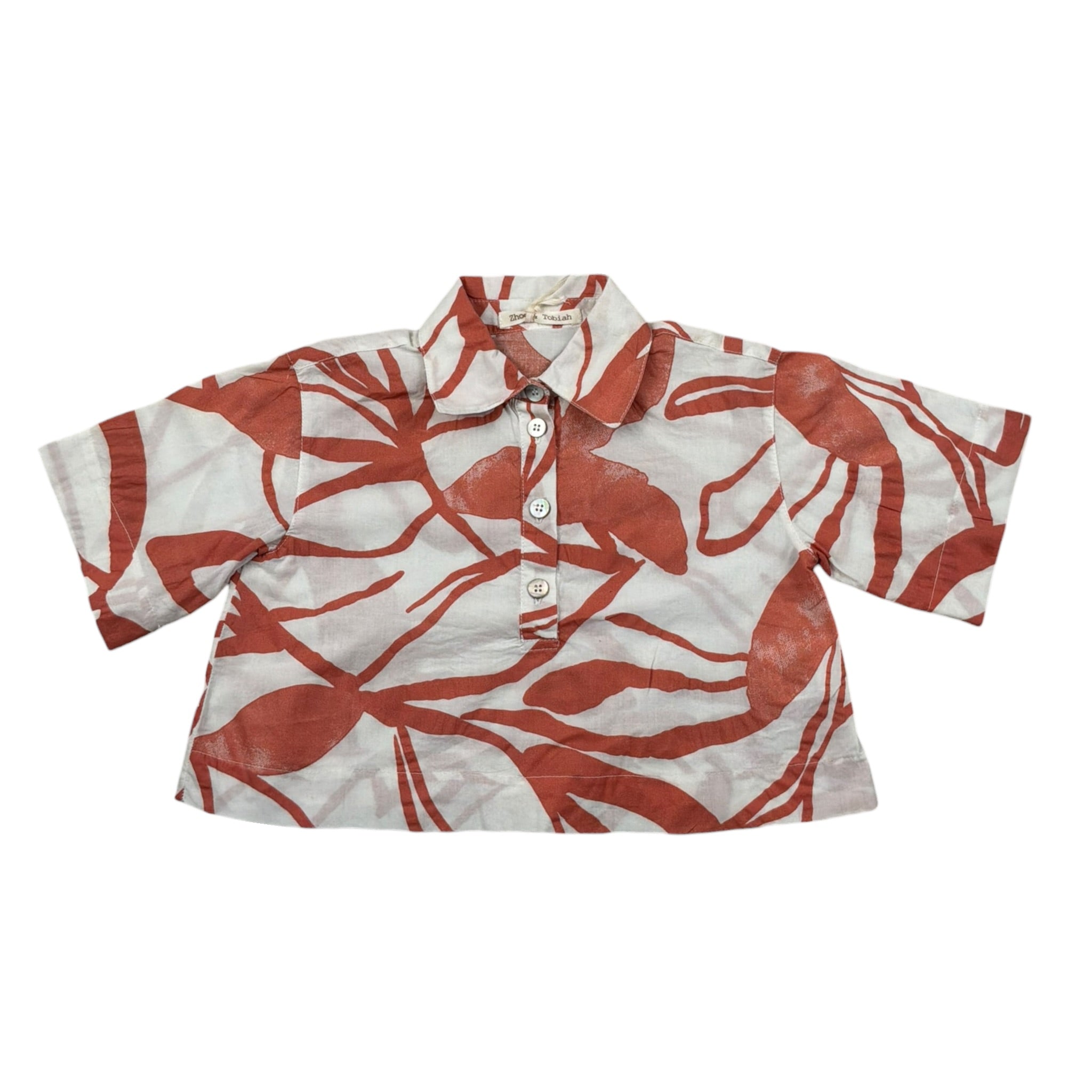 Zhoe & Tobiah Camicia Mezza Manica Bicolore per Bambino HEA2FJ BIANCO ZHOE & TOBIAH 