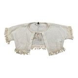 Please gilet tinta Unita con Trafori per Bambina MG01230G72X PANNA PLEASE 