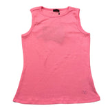 Fun &amp; Fun Solid Color Crew Neck Pink Tank Top For Girls