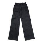 TO be too pantalone tinta unita modello cargo a palazzo Nero per Bambina TFJF24P509 NERO TO be too 