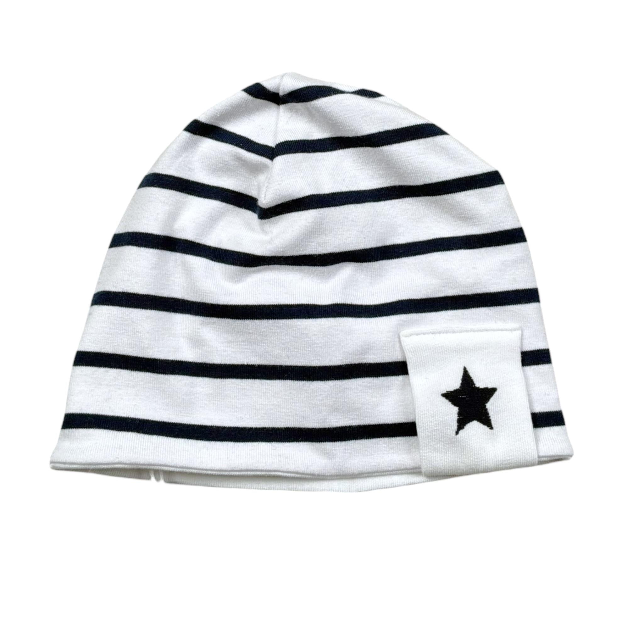 Le Bebe' Cappello Tinta Unita con Fantasia A Righe per Neonato LBB4043 BIANCO LE BEBE' 