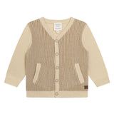 Carre'Ment Beau Cardigan Solid Color V-Neck Beige For Newborn