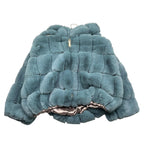 FRANCESCA CONOCI pelliccia tinta unita con zip e cappuccio Verde per Bambina 2709 VERDE FRANCESCA CONOCI 