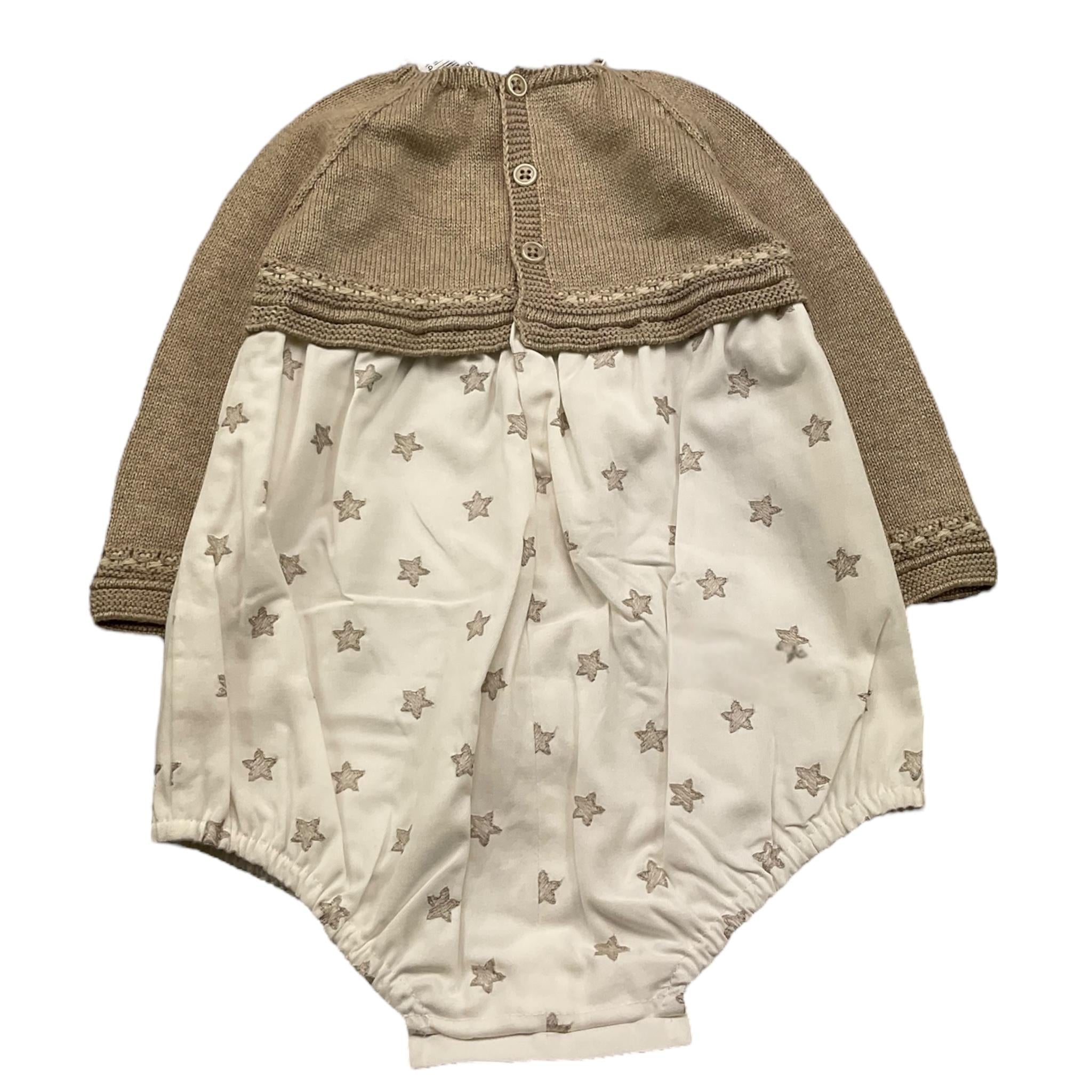 PAZ RODRIGUEZ pagliaccetto manica lunga bicolore Beige per Neonata 005121902 BEIGE PAZ RODRIGUEZ 