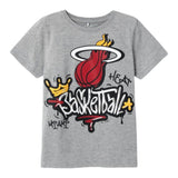 Name.It T-Shirt Crew Neck Solid Color With Contrast Print Grey For Boys