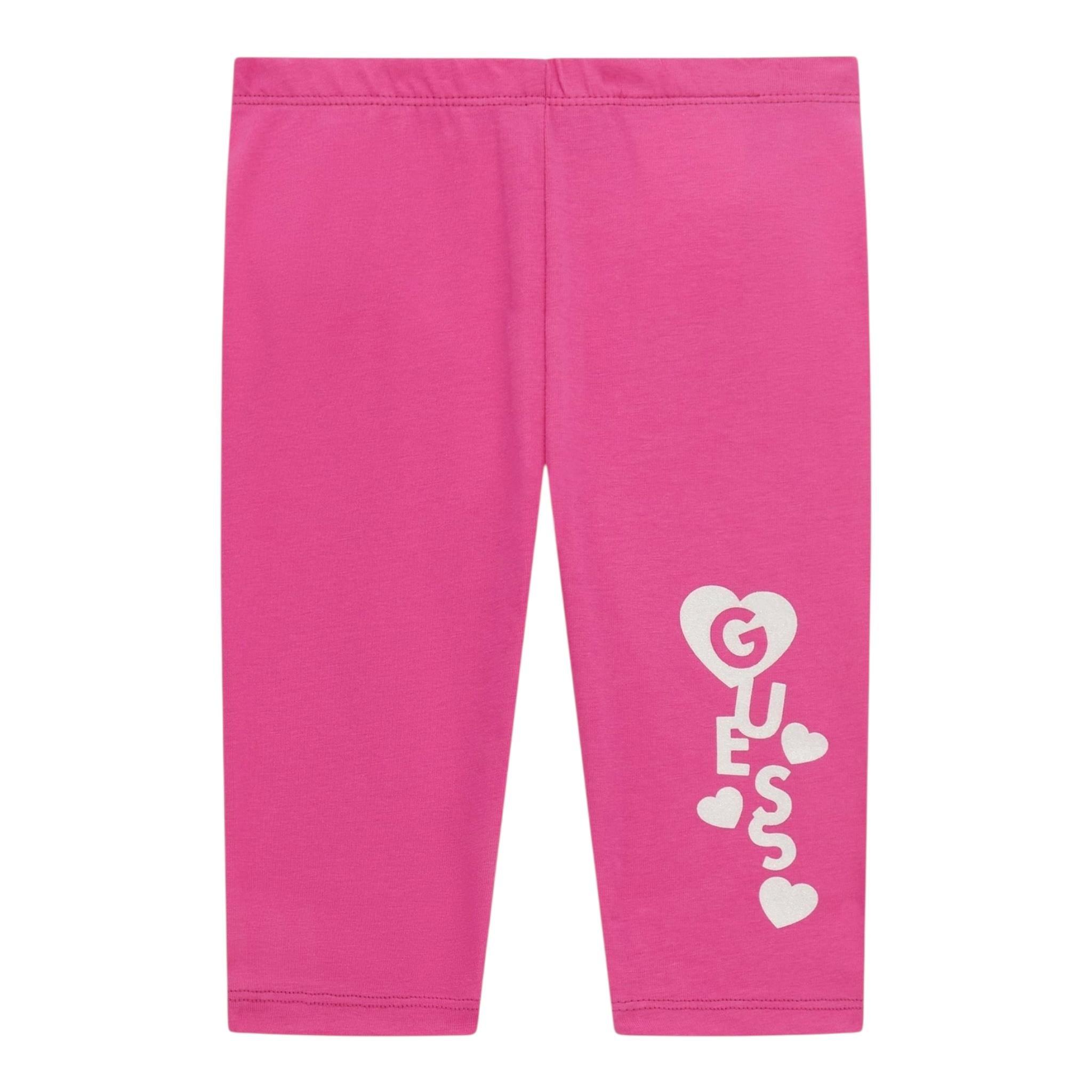Guess Leggins Tinta Unita con Stampa per Neonata K5GB03J1314N FUXIA GUESS 