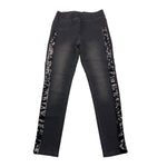 BOBOLI jeans tinta unita con elastico in vita e paillettes Nero per Bambina 490317 NERO BOBOLI 