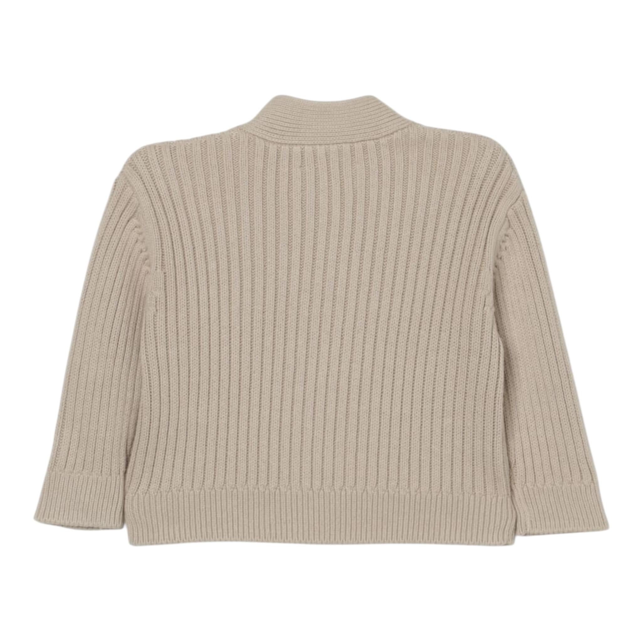 Teddy E Minou Cardigan Tinta Unita Scollo A V per Neonato E25ML009EM109 BEIGE TEDDY E MINOU 