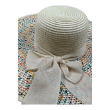 Fun & Fun Cappello In Paglia Tinta Unita con Fiocco per Bambina FNJAC12218 PANNA FUN & FUN 