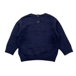 MINI BANDA maglia tinta unita girocollo con stampa Blu per Neonato 37604 BLU MINI BANDA 