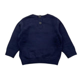 MINI BANDA maglia tinta unita girocollo con stampa Blu per Neonato 37604 BLU MINI BANDA 
