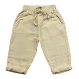 JO Milano Plain Trousers With Elastic Waist Cream For Newborn