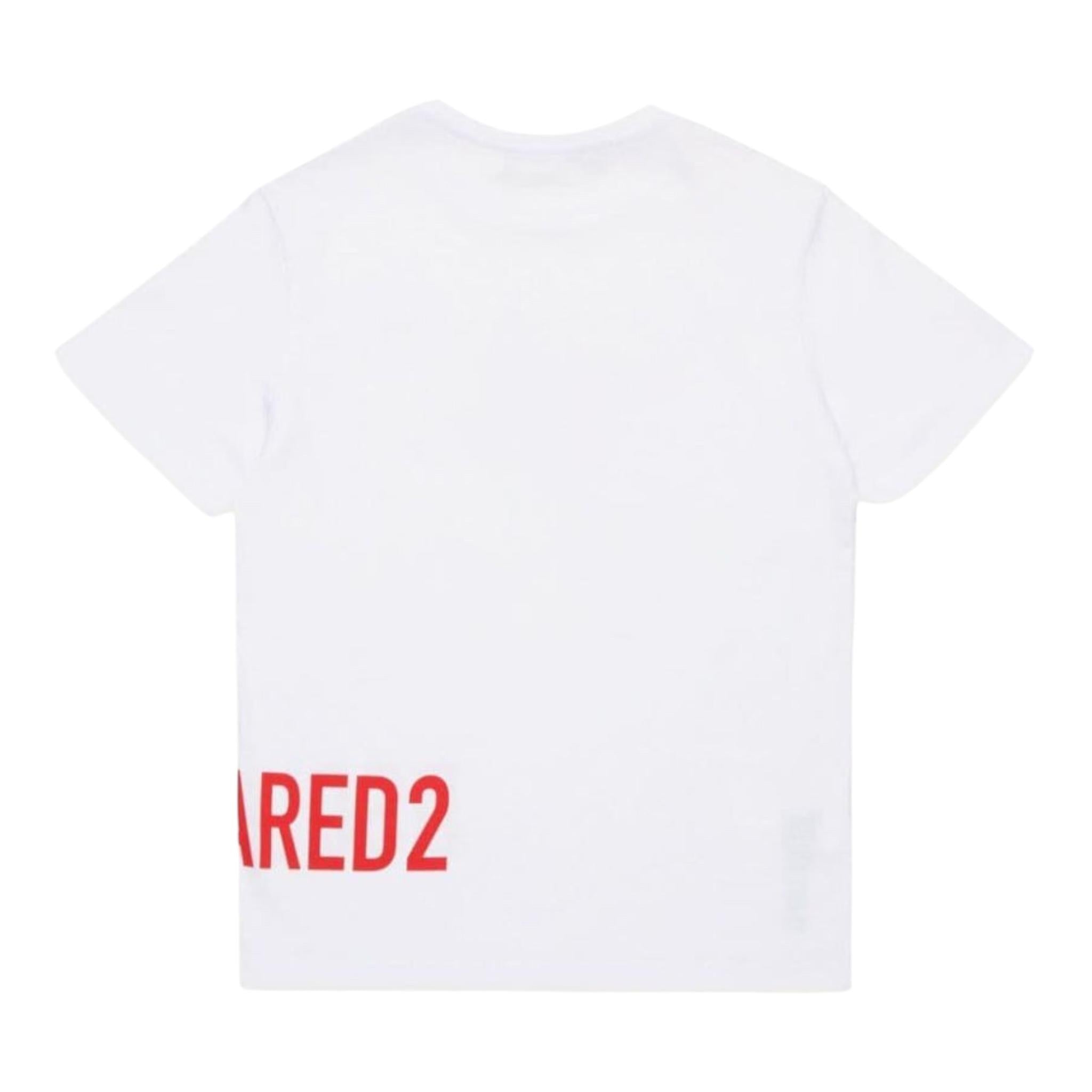 DSQUARED2 t-shirts girocollo tinta unita con stampa in contrasto Bianco per Bambino DQ2537X BIANCO DSQUARED2 