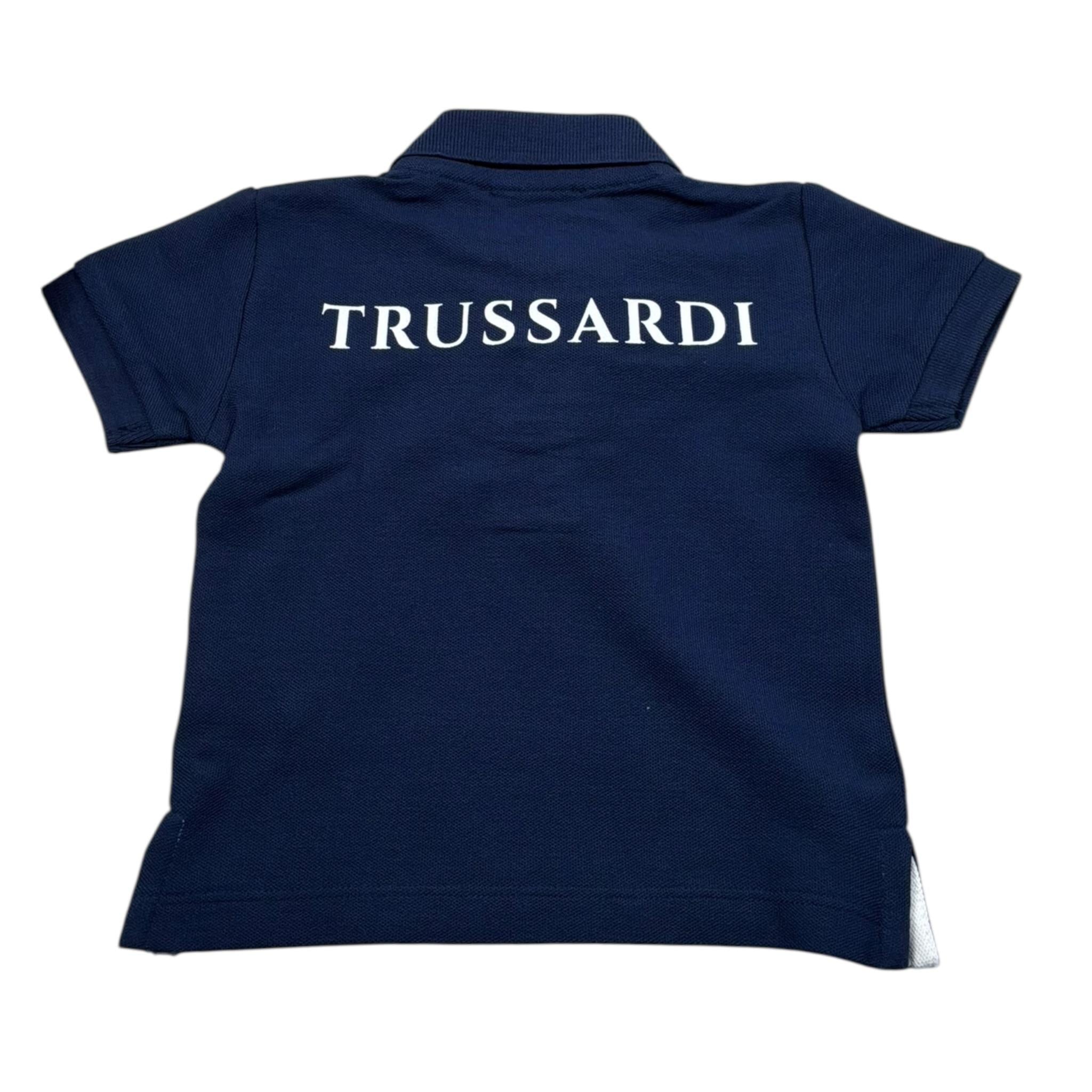 Trussardi Polo Mezza Manica Tinta Unita con Stampa per Neonato TIP23070PO BLU TRUSSARDI 
