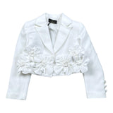 Fun & Fun Giacca Tinta Unita con Applicazioni per Bambina FNCBJK00989X BIANCO FUN & FUN 