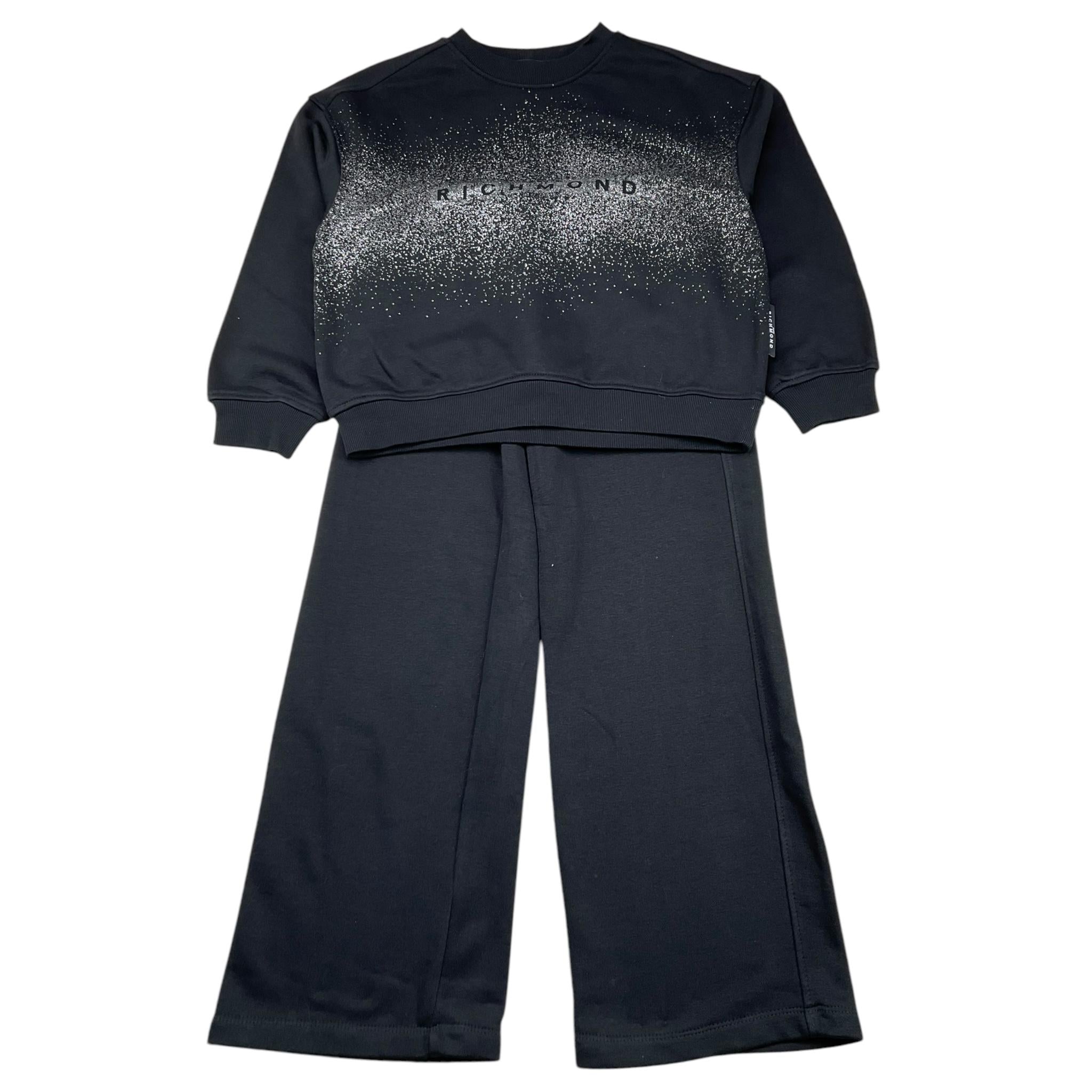 JOHN RICHMOND completo 2 pezzi felpa-pantalone tinta unita Nero per Bambina RGA25007CF NERO JOHN RICHMOND 