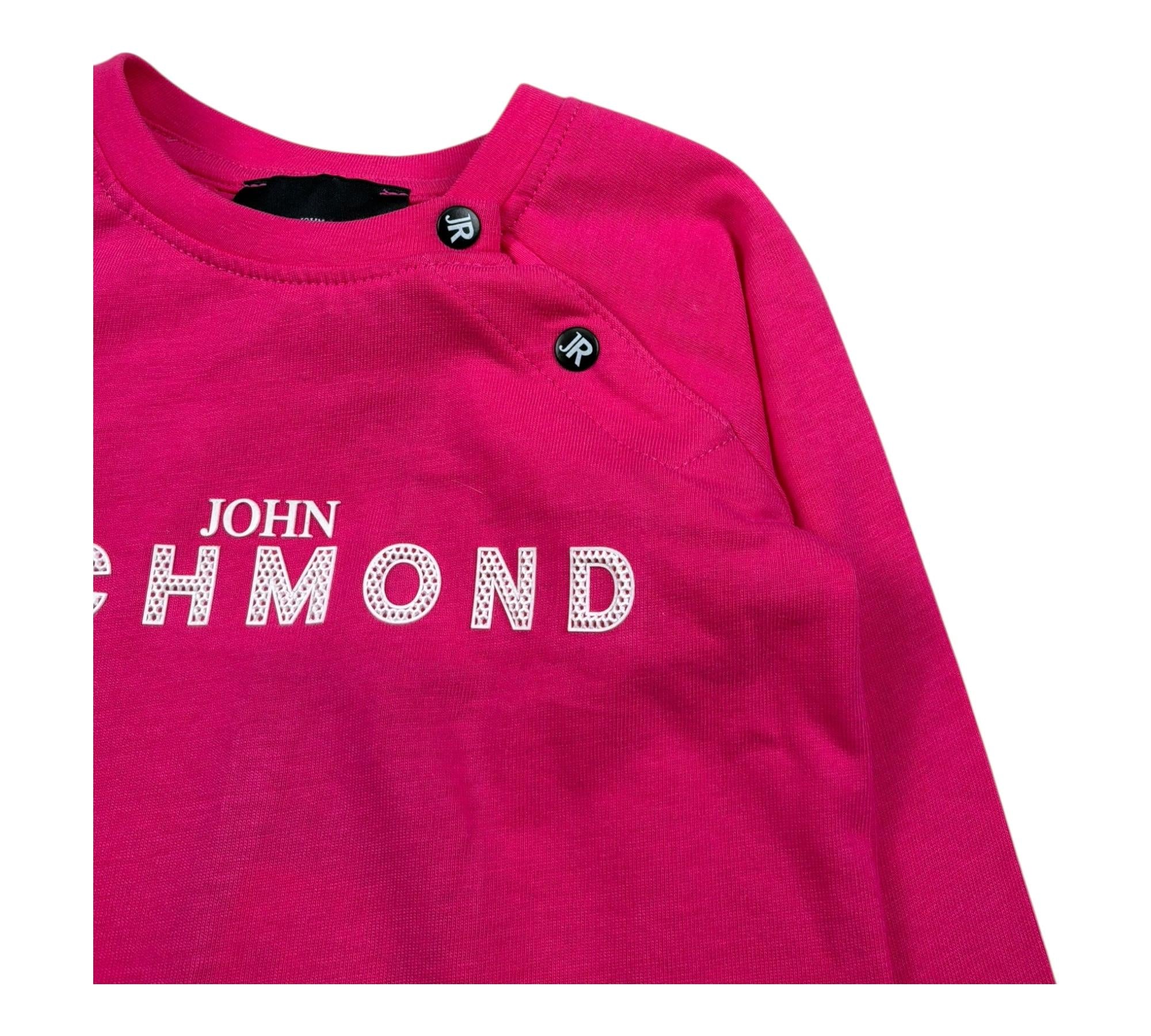John Richmond Shirt Girocollo Tinta Unita con Logo per Neonata RIP26041TSA FUXIA JOHN RICHMOND 