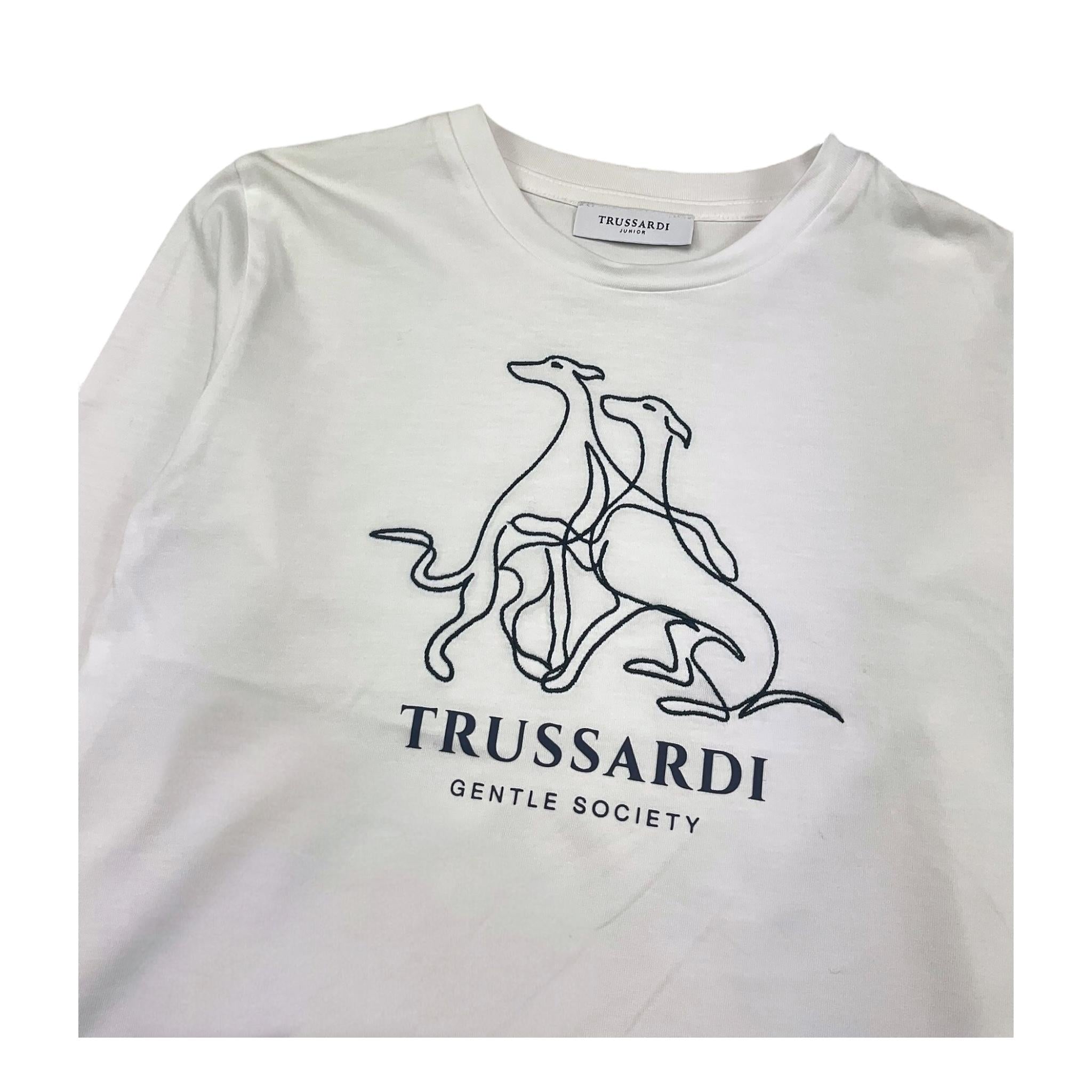 TRUSSARDI shirt girocollo tinta unita con stampa in contrasto Bianco per Bambina TGA25040TS BIANCO TRUSSARDI 