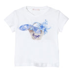 Liu Jo T-Shirt Girocollo Tinta Unita con Brillantini per Bambina KA4142 BIANCO LIU JO 