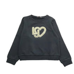 LIU JO felpa chiusa girocollo tint unita con stampa logo Nero per Bambina KF4025X NERO LIU JO 