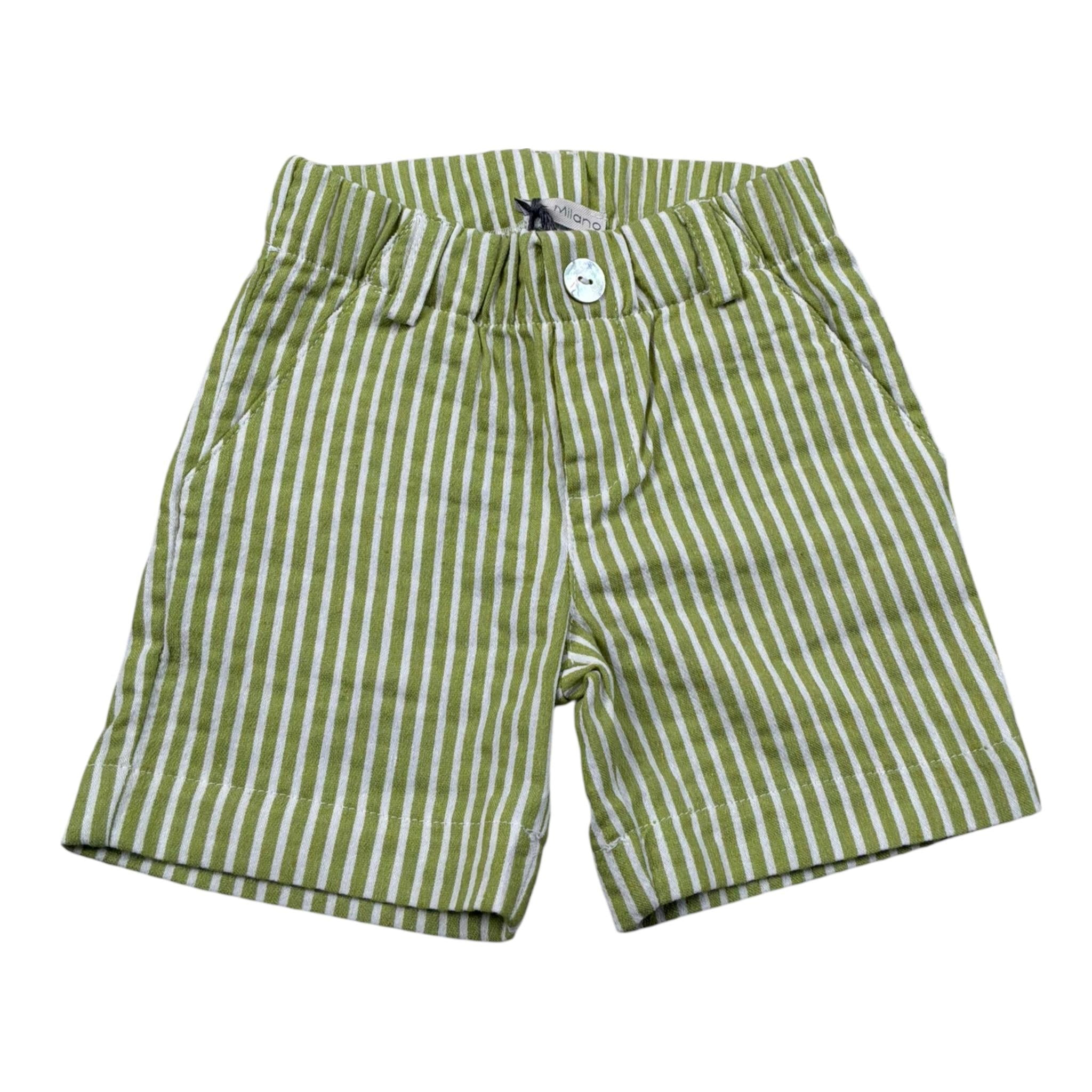 J.O. Milano Bermuda Fantasia A Righe con Elastico In Vita per Neonato 574M1X VERDE J.O. MILANO 
