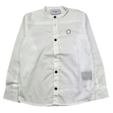 Trussardi Long Sleeve Shirt Solid Color With White Logo Print For Boys