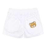Moschino Bermuda Tinta Unita con Elastico In Vita per Bambino MUQ01JJX BIANCO MOSCHINO 