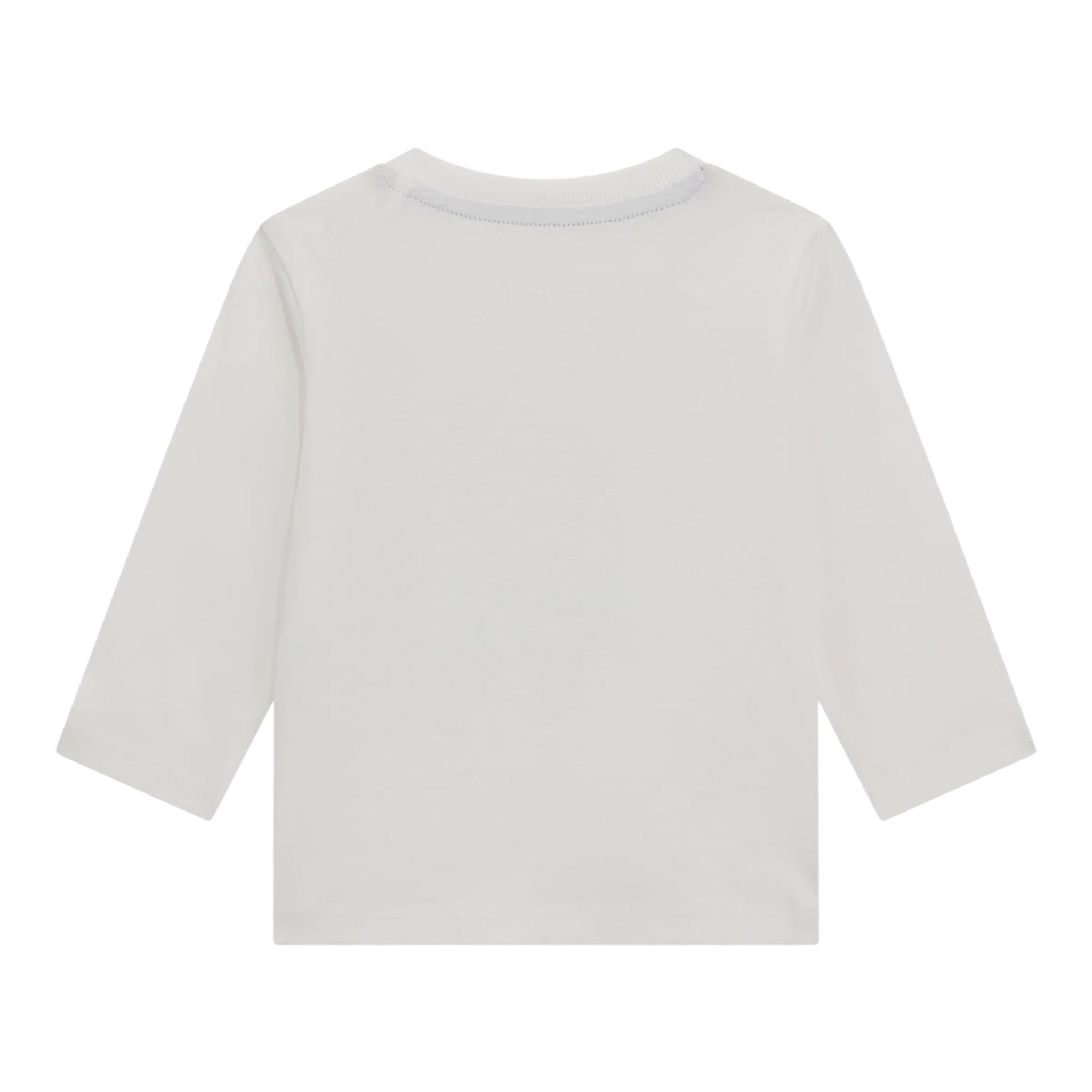 GUESS shirt girocollo tinta unita con stampa in contrasto Bianco per Neonato N4BI11I3Z4 BIANCO GUESS 